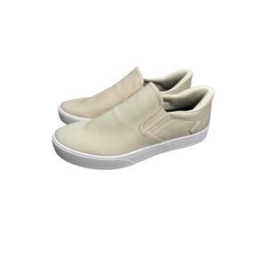 Kizik Venice Slip On Canvas Shoes Mens 8 Womens 9.5 Beige Sneakers Casual